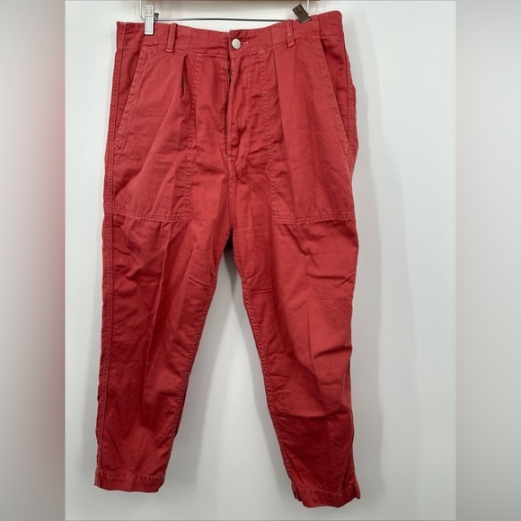 Sundry Croft Crop Pants Size 30 Deep Pockets Terra Cotta Cotton Relaxed EUC - Picture 3 of 6
